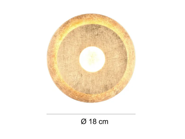 LED Wandleuchte LEANO mit indirekter Beleuchtung Gold, Ø 18cm