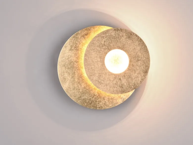 LED Wandleuchte LEANO mit indirekter Beleuchtung Gold, Ø 18cm