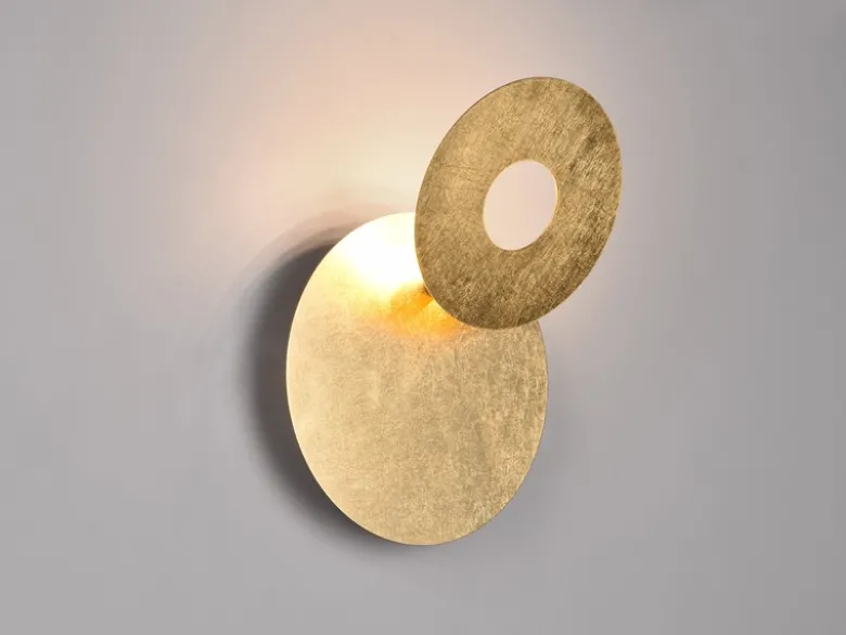 LED Wandleuchte LEANO mit indirekter Beleuchtung Gold, Ø 18cm