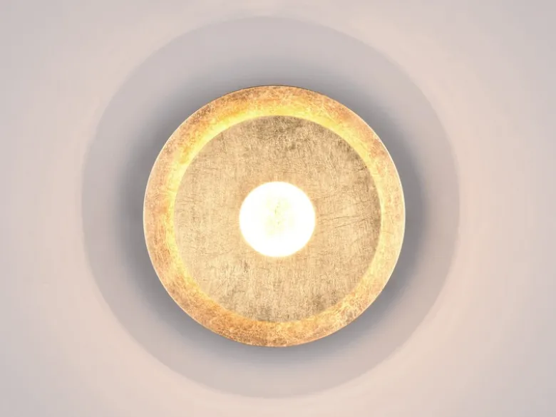 LED Wandleuchte LEANO mit indirekter Beleuchtung Gold, Ø 18cm