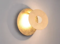 LED Wandleuchte LEANO mit indirekter Beleuchtung Gold, Ø 18cm