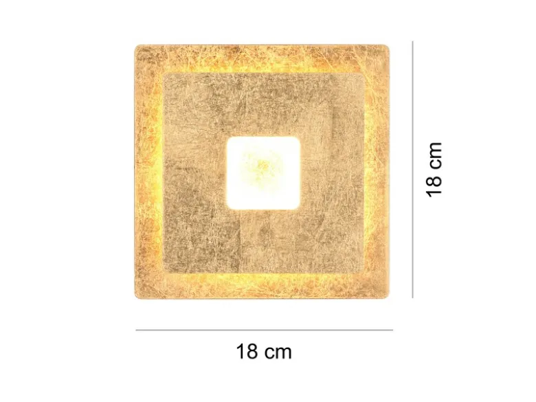 LED Wandleuchte LEANO mit indirekter Beleuchtung Gold, Höhe 18cm