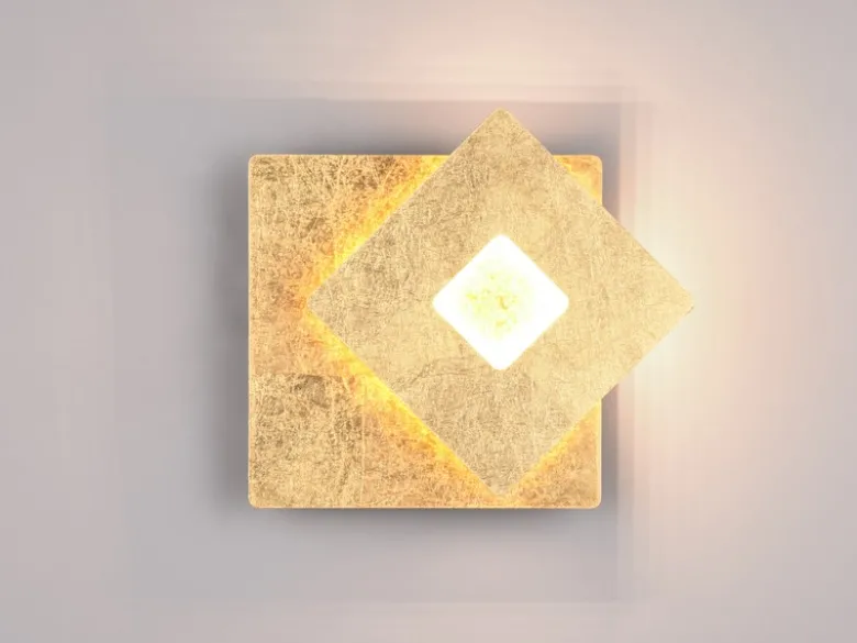 LED Wandleuchte LEANO mit indirekter Beleuchtung Gold, Höhe 18cm
