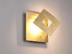 LED Wandleuchte LEANO mit indirekter Beleuchtung Gold, Höhe 18cm