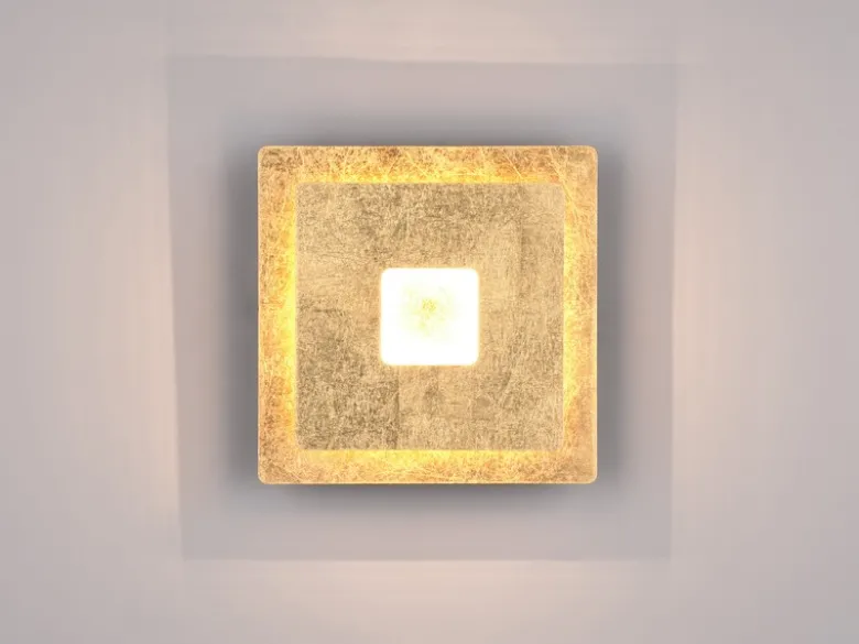 LED Wandleuchte LEANO mit indirekter Beleuchtung Gold, Höhe 18cm