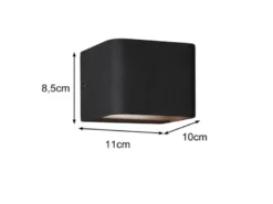 LED Wandleuchte MELVIN Up and Down Light Schwarz in 3 Stufen dimmbar