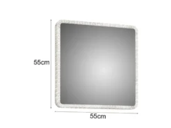 LED Wandleuchte MIRROR Badspiegel mit Beleuchtung Glasschirm Großes Quadrat 55cm