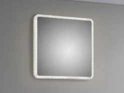 LED Wandleuchte MIRROR Badspiegel mit Beleuchtung Glasschirm Großes Quadrat 55cm