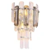 LED Wandleuchte mit Acryl Kristallen und Rauchglas Stäben, Höhe 34cm