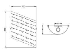 LED Wandleuchte mit Glasschirm satiniert & Schrift Dekor, Höhe 30cm