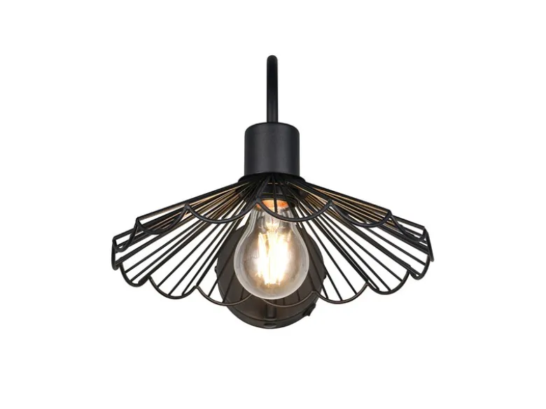 LED Wandleuchte mit Schalter & Metall Gitterschirm, Höhe 21,5cm