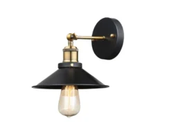 LED Wandleuchte mit schwenkbarem Metallschirm Schwarz, Höhe 20cm