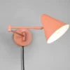 LED Wandleuchte mit Stecker, Schalter und Schwenkarm, Apricot, Höhe 16cm