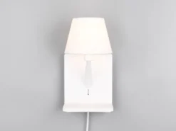 LED Wandleuchte mit Stecker, Schalter & Ladefunktion Weiß, Höhe 31cm