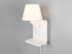 LED Wandleuchte mit Stecker, Schalter & Ladefunktion Weiß, Höhe 31cm