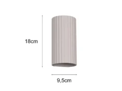 LED Wandleuchte mit Up and Down Lichteffekt, Metall Hellgrau, Höhe 18cm