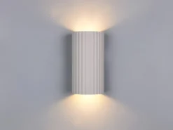 LED Wandleuchte mit Up and Down Lichteffekt, Metall Hellgrau, Höhe 18cm