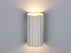 LED Wandleuchte mit Up and Down Lichteffekt, Metall Hellgrau, Höhe 18cm