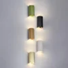 LED Wandleuchte mit Up and Down Lichteffekt, Metall Gold, Höhe 18cm