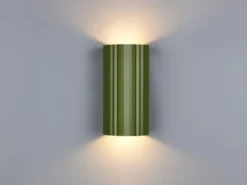LED Wandleuchte mit Up and Down Lichteffekt, Metall Grün, Höhe 18cm