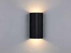 LED Wandleuchte mit Up and Down Lichteffekt, Metall Schwarz, Höhe 18cm