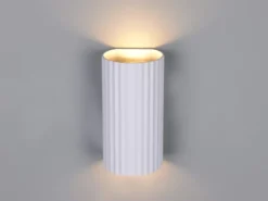 LED Wandleuchte mit Up and Down Lichteffekt, Metall Weiß, Höhe 18cm