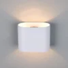 LED Wandleuchte mit Up & Down Lichteffekt, Metall Weiß, Breite 15cm