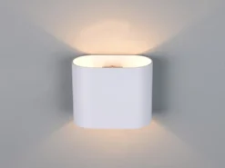 LED Wandleuchte mit Up & Down Lichteffekt, Metall Weiß, Breite 15cm