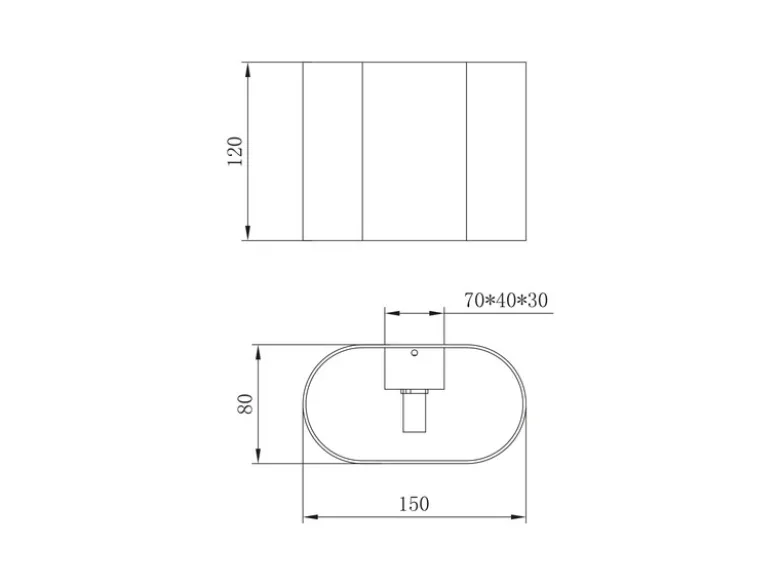 LED Wandleuchte mit Up & Down Lichteffekt, Metall Weiß, Breite 15cm