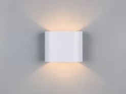 LED Wandleuchte mit Up & Down Lichteffekt, Metall Weiß, Breite 15cm
