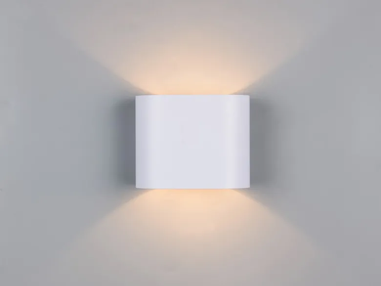 LED Wandleuchte mit Up & Down Lichteffekt, Metall Weiß, Breite 15cm
