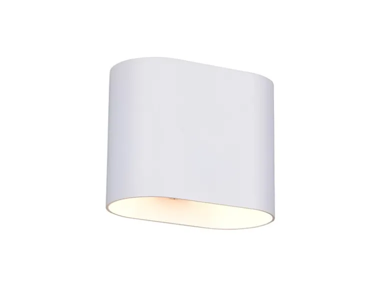 LED Wandleuchte mit Up & Down Lichteffekt, Metall Weiß, Breite 15cm