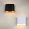 LED Wandleuchte mit Up & Down Lichteffekt, Schwarz Gold, Breite 15cm