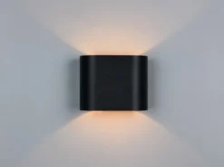 LED Wandleuchte mit Up & Down Lichteffekt, Schwarz Gold, Breite 15cm