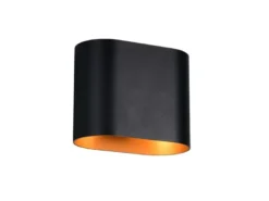 LED Wandleuchte mit Up & Down Lichteffekt, Schwarz Gold, Breite 15cm