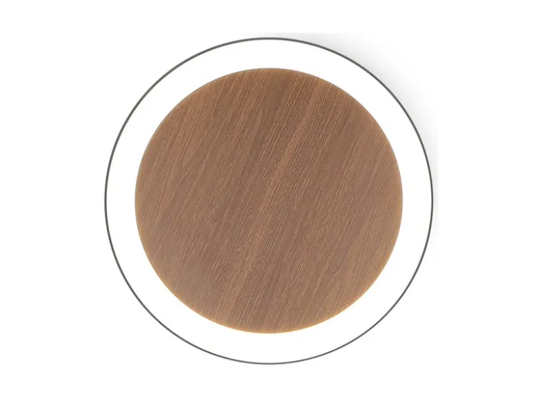 LED Wandleuchte MOON für Wand & Decke Holzoptik 3 Stufen dimmbar, Ø 30cm