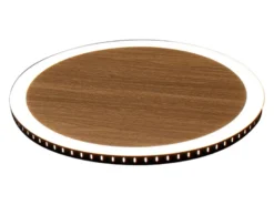 LED Wandleuchte MOON für Wand & Decke Holzoptik 3 Stufen dimmbar, Ø 30cm