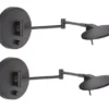 LED Wandleuchten 2er SET Schwarz verstellbar stufenlos dimmbar - 55cm