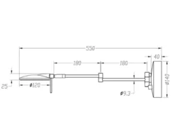 LED Wandleuchten 2er SET Schwarz verstellbar stufenlos dimmbar - 55cm