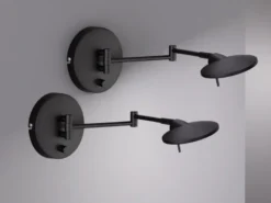 LED Wandleuchten 2er SET Schwarz verstellbar stufenlos dimmbar - 55cm