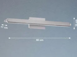 LED Wandleuchte PARE schwenkbar & dimmbar Silber matt, Breite 60cm