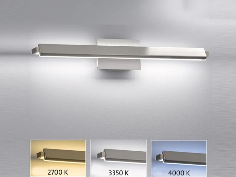 LED Wandleuchte PARE schwenkbar & dimmbar Silber matt, Breite 60cm