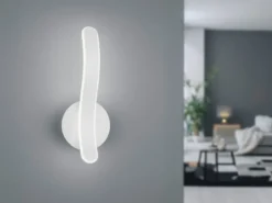 LED Wandleuchte PARMA Metall Weiß matt 3 Stufen Dimmer, Höhe 39cm