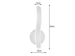 LED Wandleuchte PARMA Metall Weiß matt 3 Stufen Dimmer, Höhe 39cm