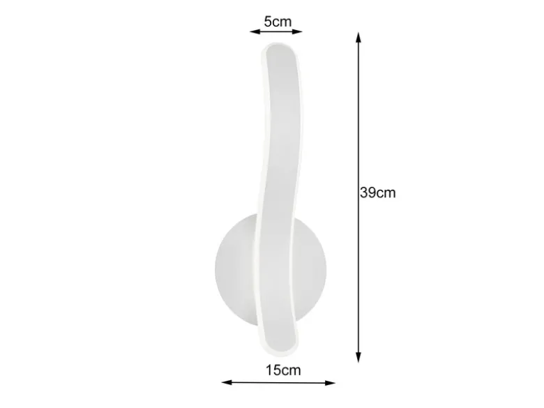 LED Wandleuchte PARMA Metall Weiß matt 3 Stufen Dimmer, Höhe 39cm