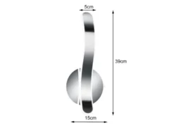 LED Wandleuchte PARMA Metall Chrom/Weiß 3 Stufen Dimmer, Höhe 39cm