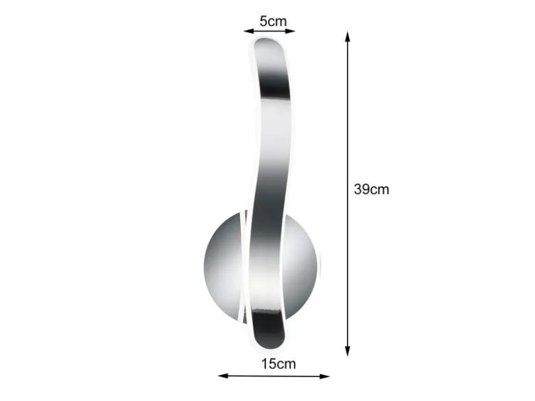 LED Wandleuchte PARMA Metall Chrom/Weiß 3 Stufen Dimmer, Höhe 39cm
