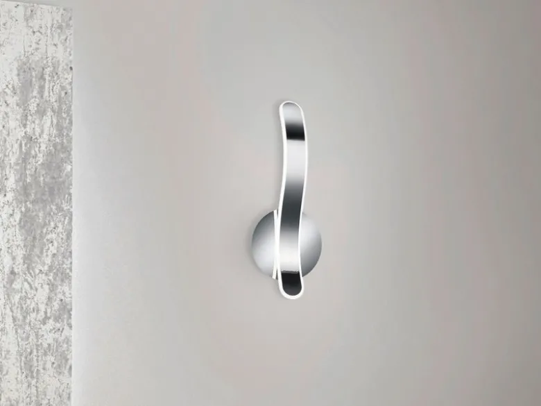 LED Wandleuchte PARMA Metall Chrom/Weiß 3 Stufen Dimmer, Höhe 39cm