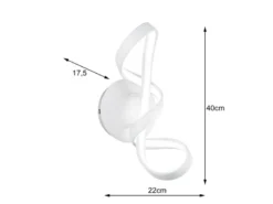 LED Wandleuchte PERUGIA Metall Weiß matt 3 Stufen Dimmer, Höhe 40cm