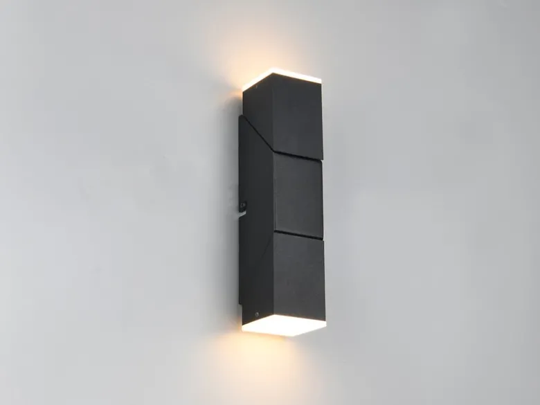 LED Wandleuchte RAGLAN für innen schwenkbar Schwarz, Höhe 17cm